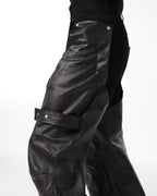 DECONSTRUCTED BIKER LAYERED PANTS
