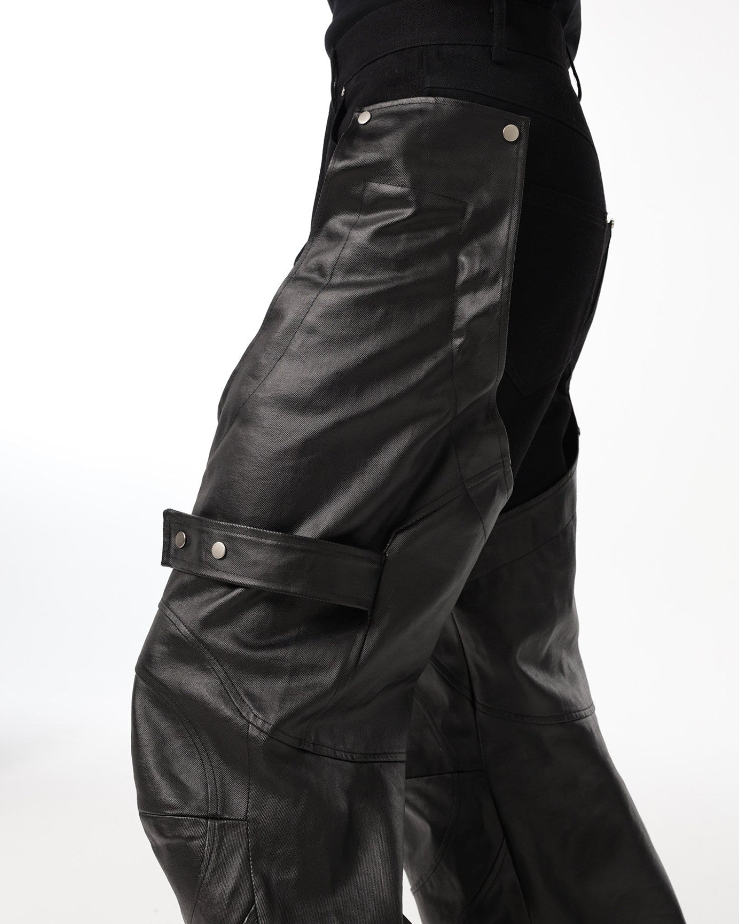 DECONSTRUCTED BIKER LAYERED PANTS
