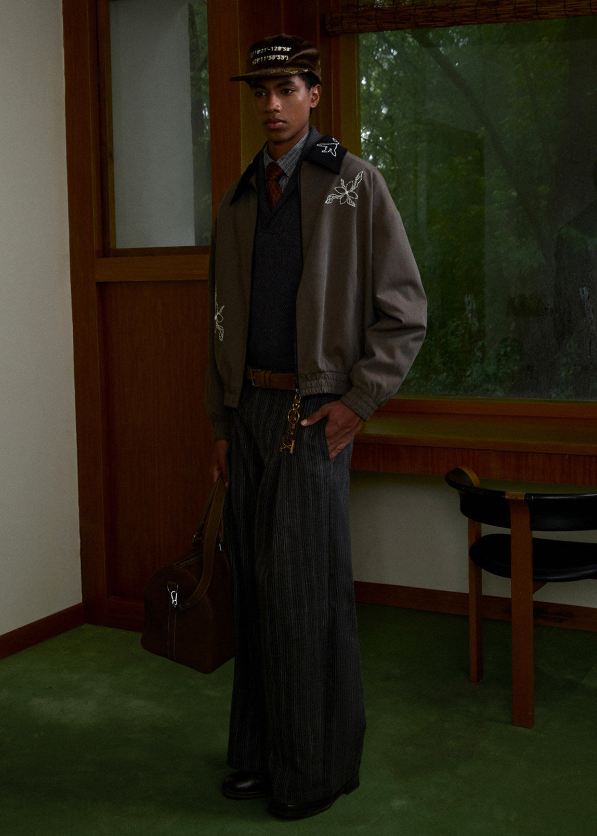 SCRIPT-X BEAD WOOL JACKET