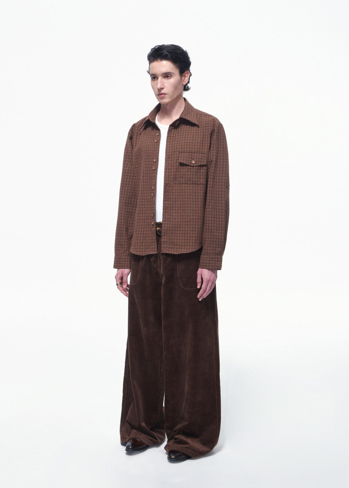 SCRIPT-X PLAID TWO-BUTTON SHIRT