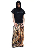 LEOPARD PRINT WIDE SWEATPANTS