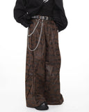CAMO PLEATED WIDE PANTS