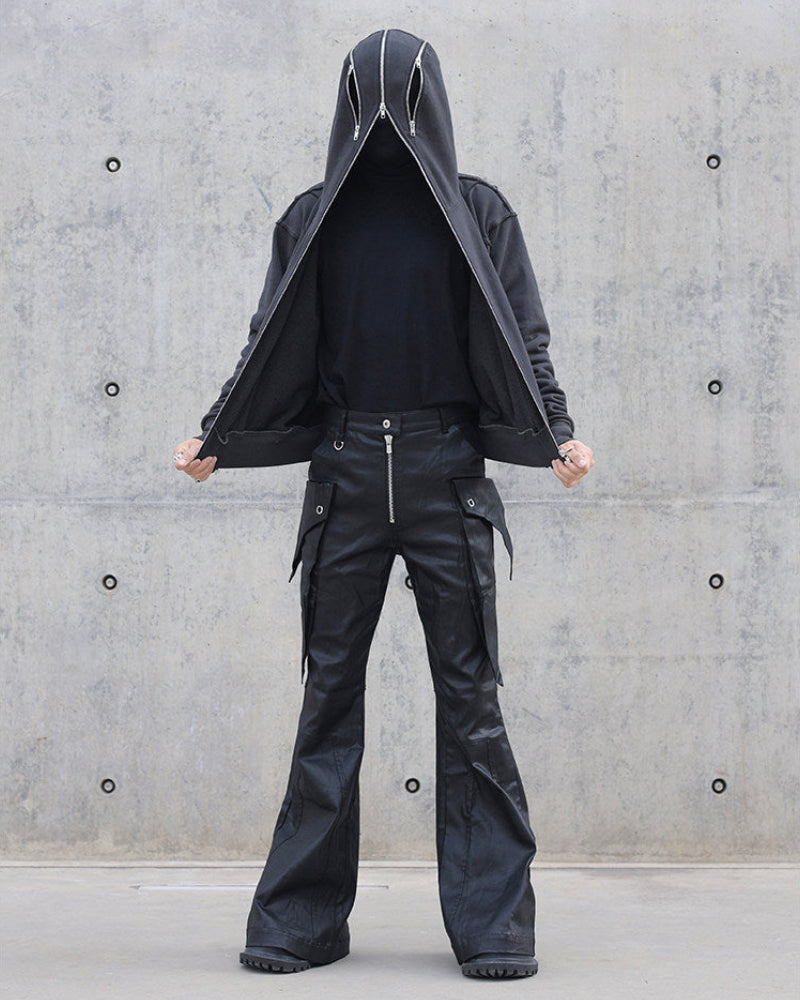 HOODED ZIP MASK OPIUM JACKET