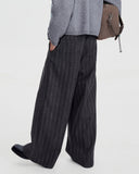 PLEATED WRINKLE STRIPE TROUSERS