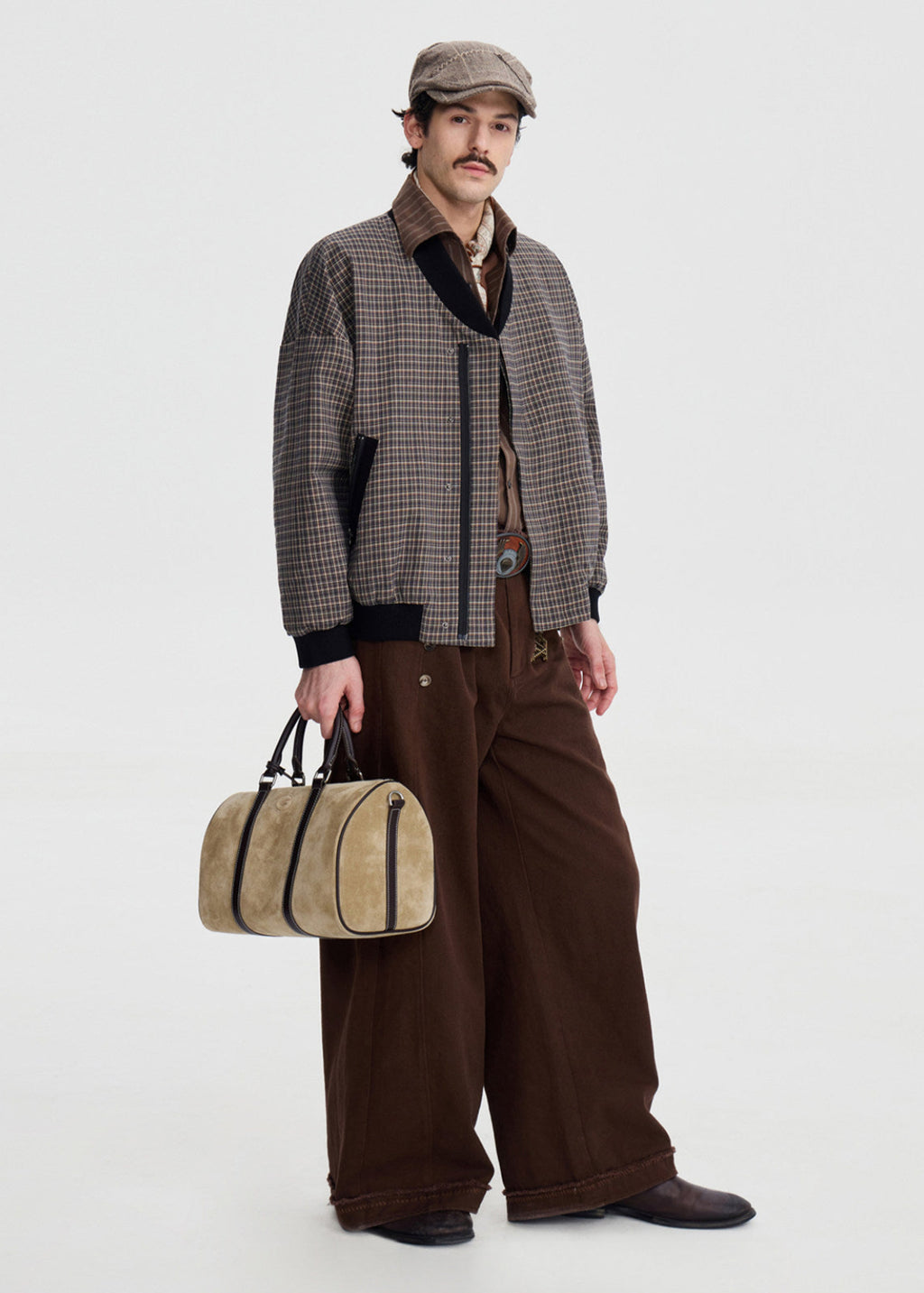 SCRIPT-X PLAID BOMBER JACKET