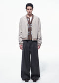 SCRIPT-X V-NECK BUTTON BOMBER JACKET