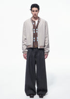 SCRIPT-X V-NECK BUTTON BOMBER JACKET