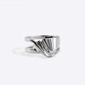 Velum Ring in sterling silver with drapery-inspired curved design and open back bands