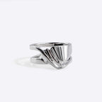 Velum Ring in sterling silver with drapery-inspired curved design and open back bands