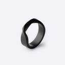 Amor Stainless Steel Ring with black PVD finish and twisted band design