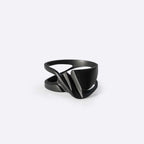 Velum Stainless Steel Ring with drapery-inspired curved design in black stainless steel