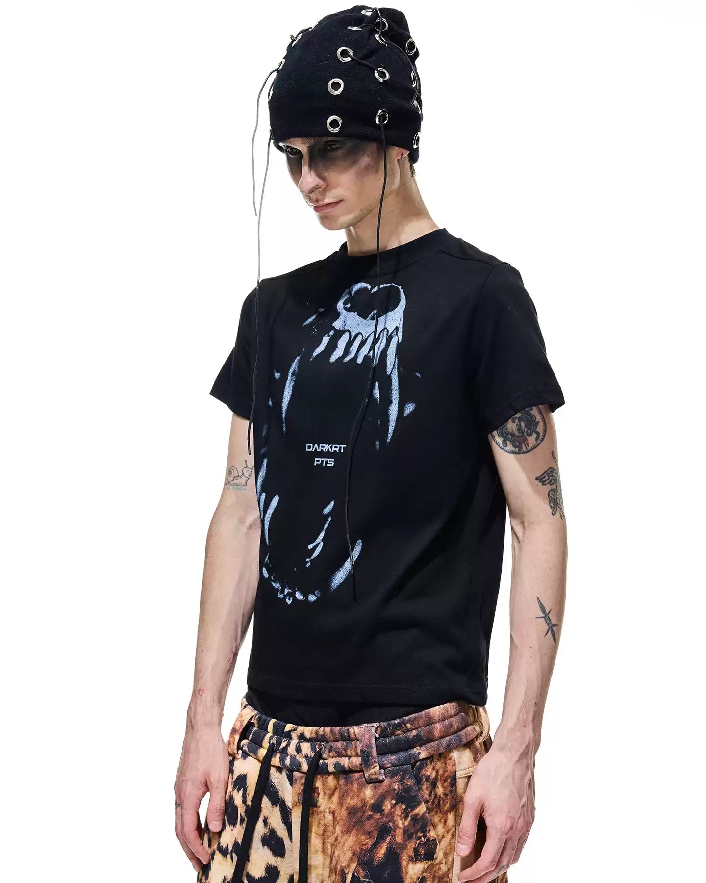 CANINE PRINT CROPPED T-SHIRT
