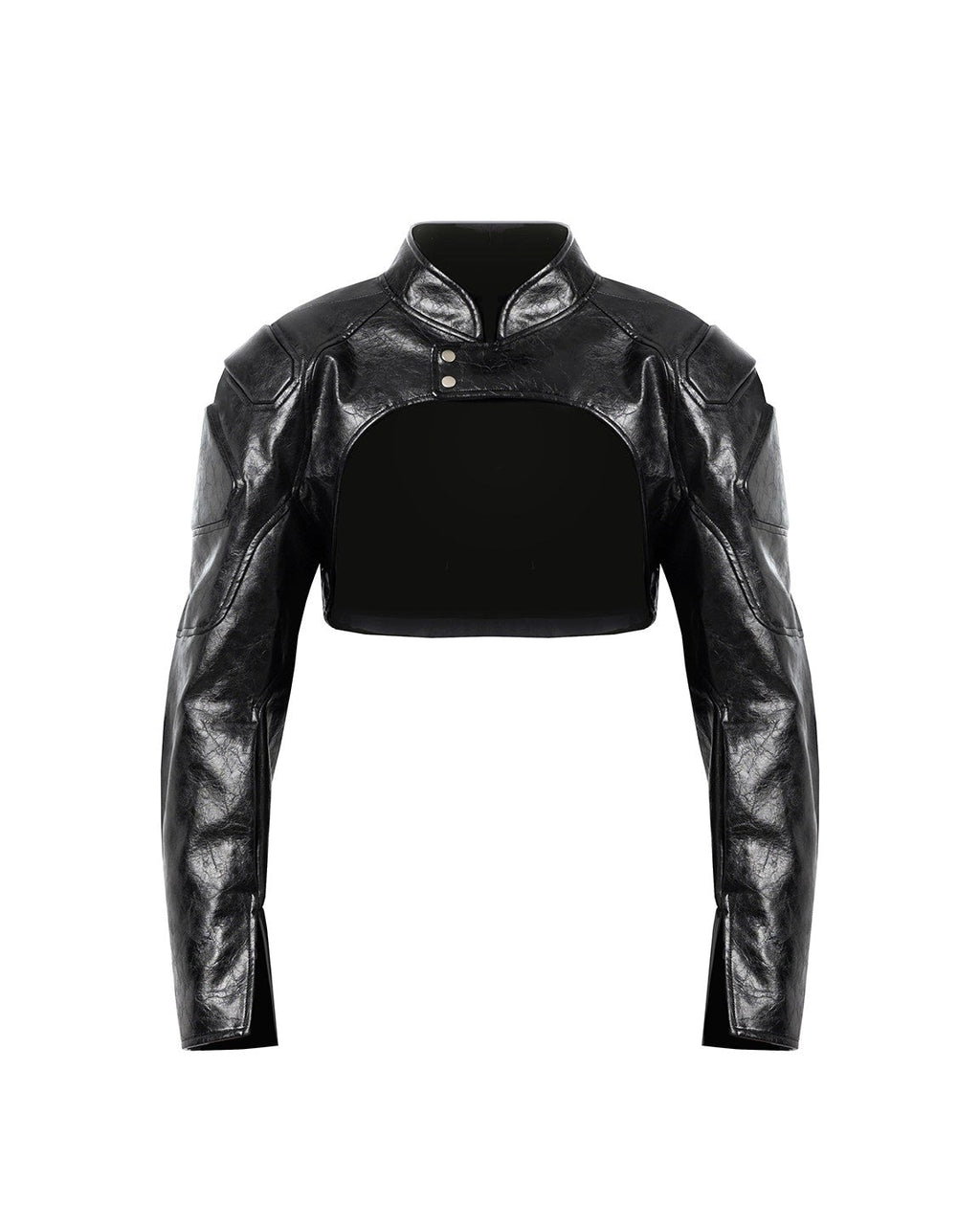 DARK HIPHOP STAND COLLAR PU JACKET