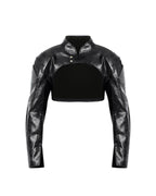 DARK HIPHOP STAND COLLAR PU JACKET