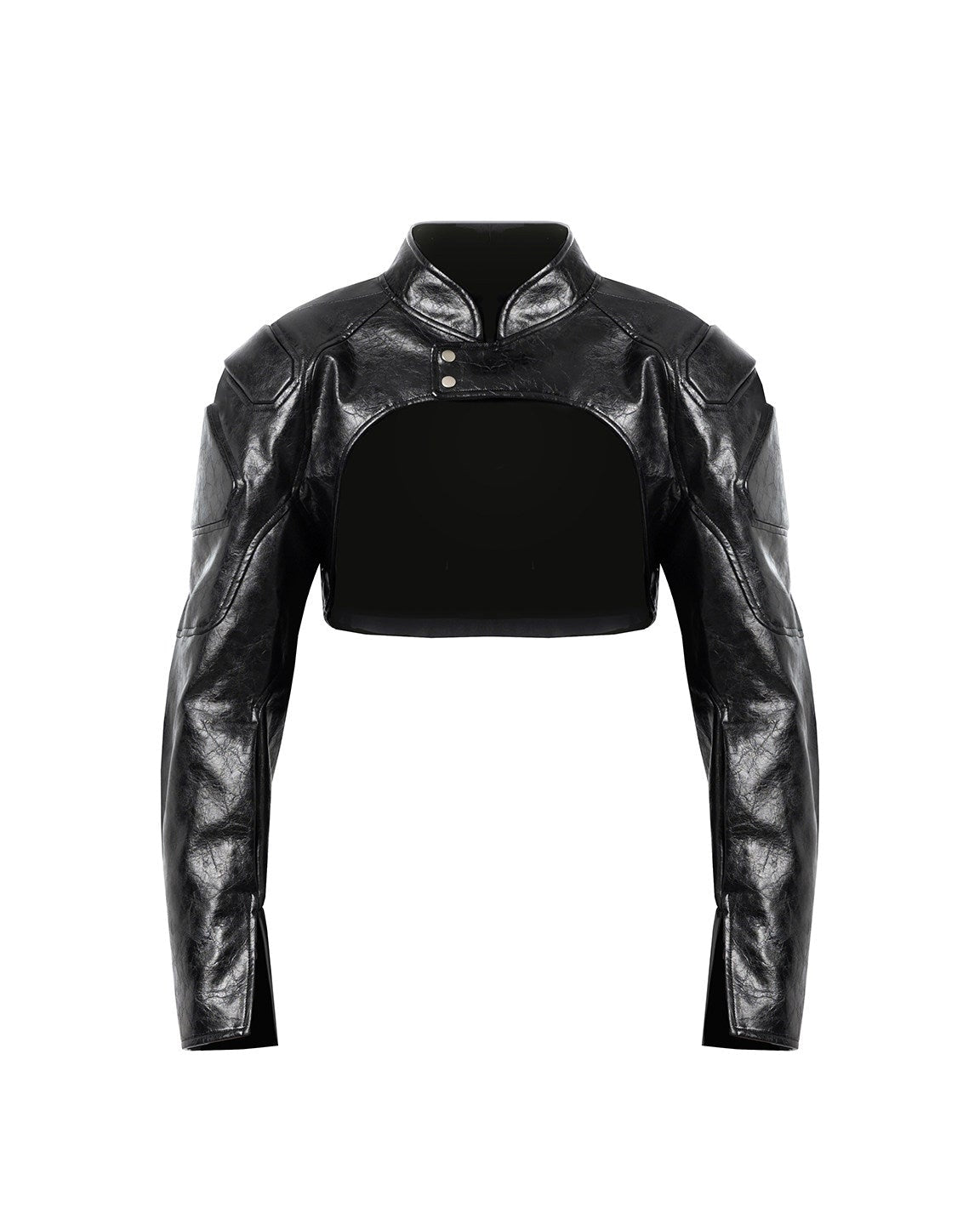 DARK HIPHOP STAND COLLAR PU JACKET