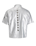SILVER TRIANGLE STUDDED BIKER JACKET