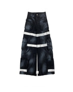 DISTRESSED REFLECTIVE CARGO JEANS