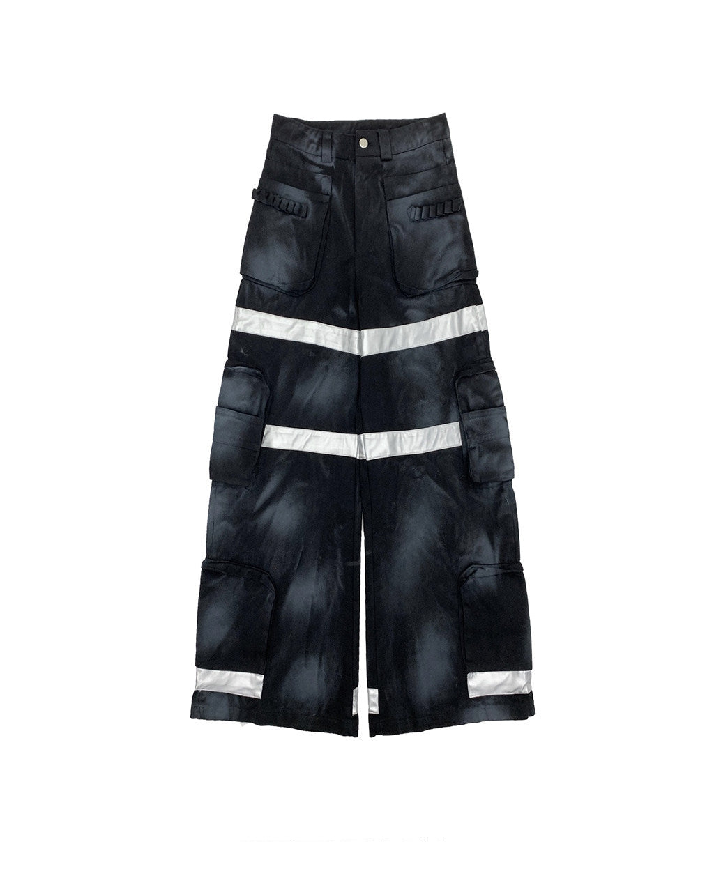 DISTRESSED REFLECTIVE CARGO JEANS