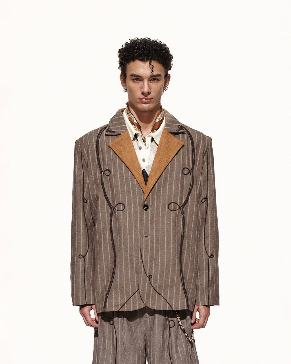SCRIPT-X STRIPED LINEN BLAZER