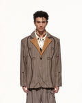 SCRIPT-X STRIPED LINEN BLAZER