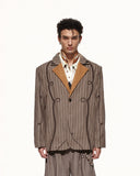 BLAZER DE LINO RAYADO OPENFLY