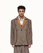SCRIPT-X STRIPED LINEN BLAZER
