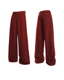 RED WIDE LEG DRESS PANTS