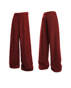 RED WIDE LEG DRESS PANTS