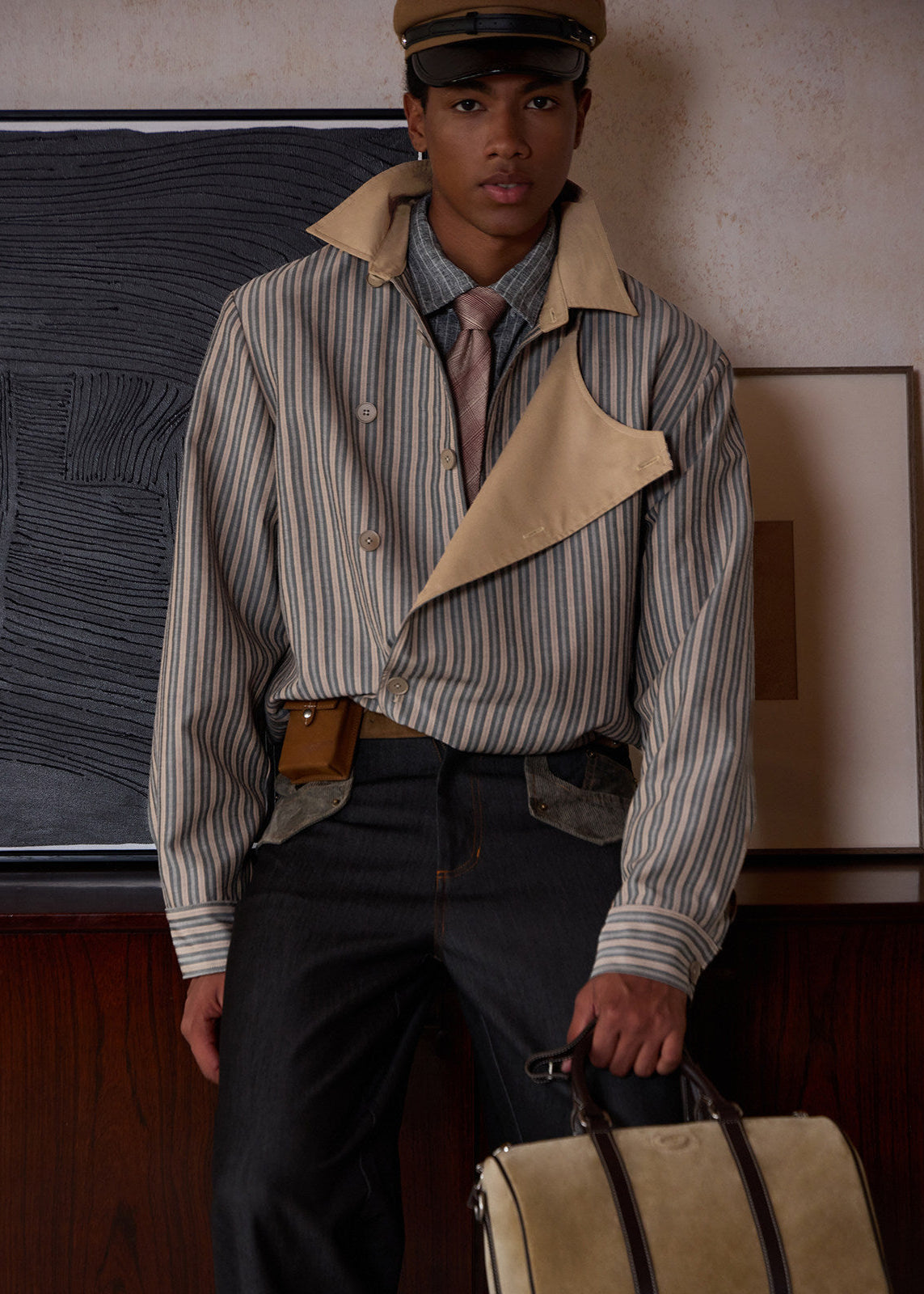 SCRIPT-X STRIPE RETRO JACKET