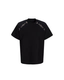 SHOULDER RHINESTONE DECONSTRUCTED SHORT SLEEVE TEE