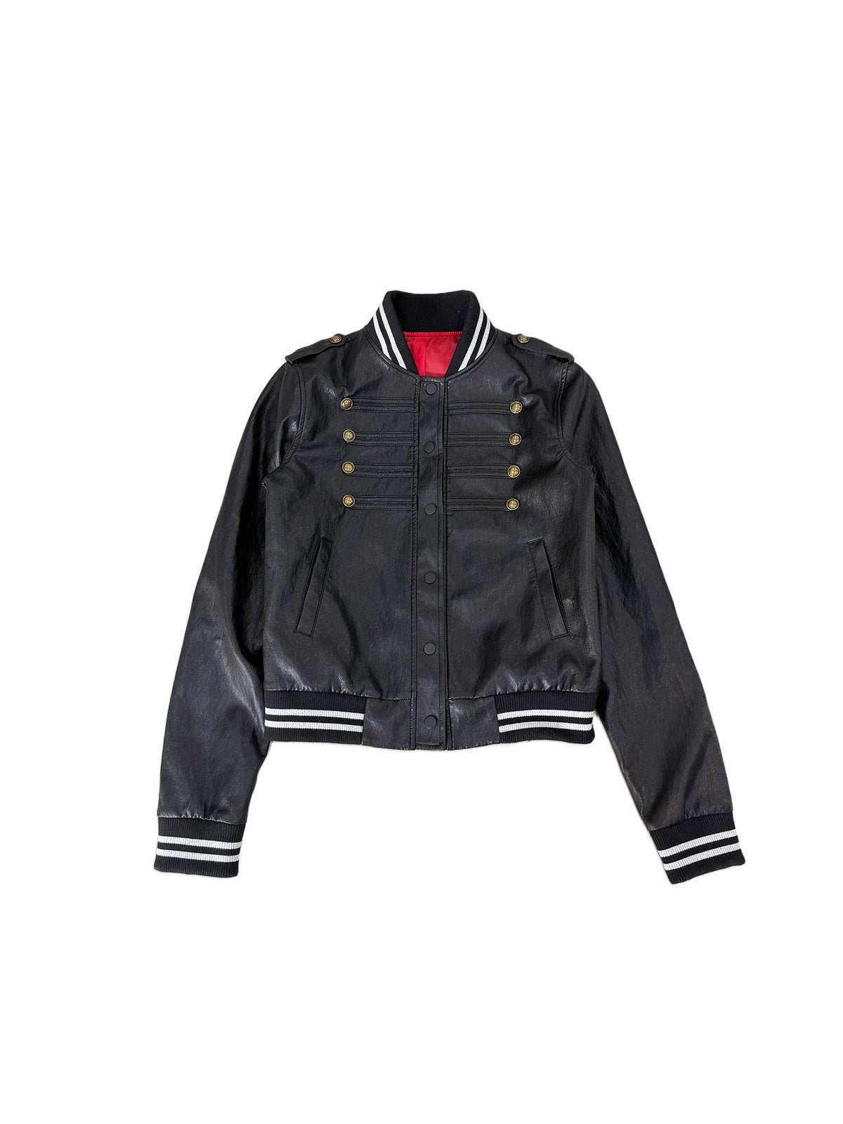 BLUE BLOOD military faux leather bomber jacket