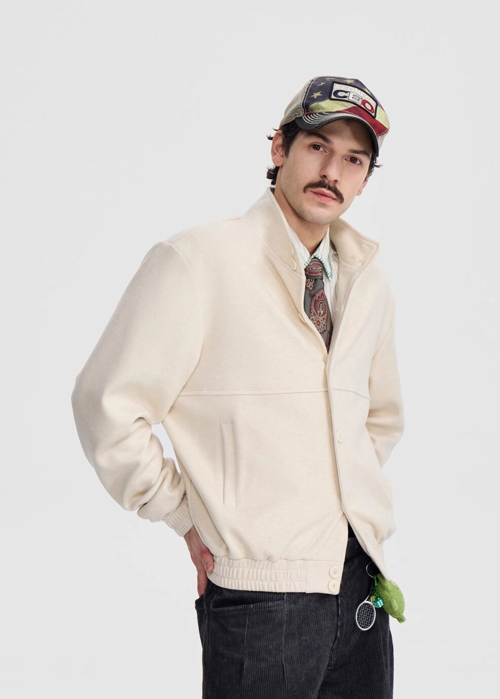 SCRIPT-X STAND COLLAR JACKET