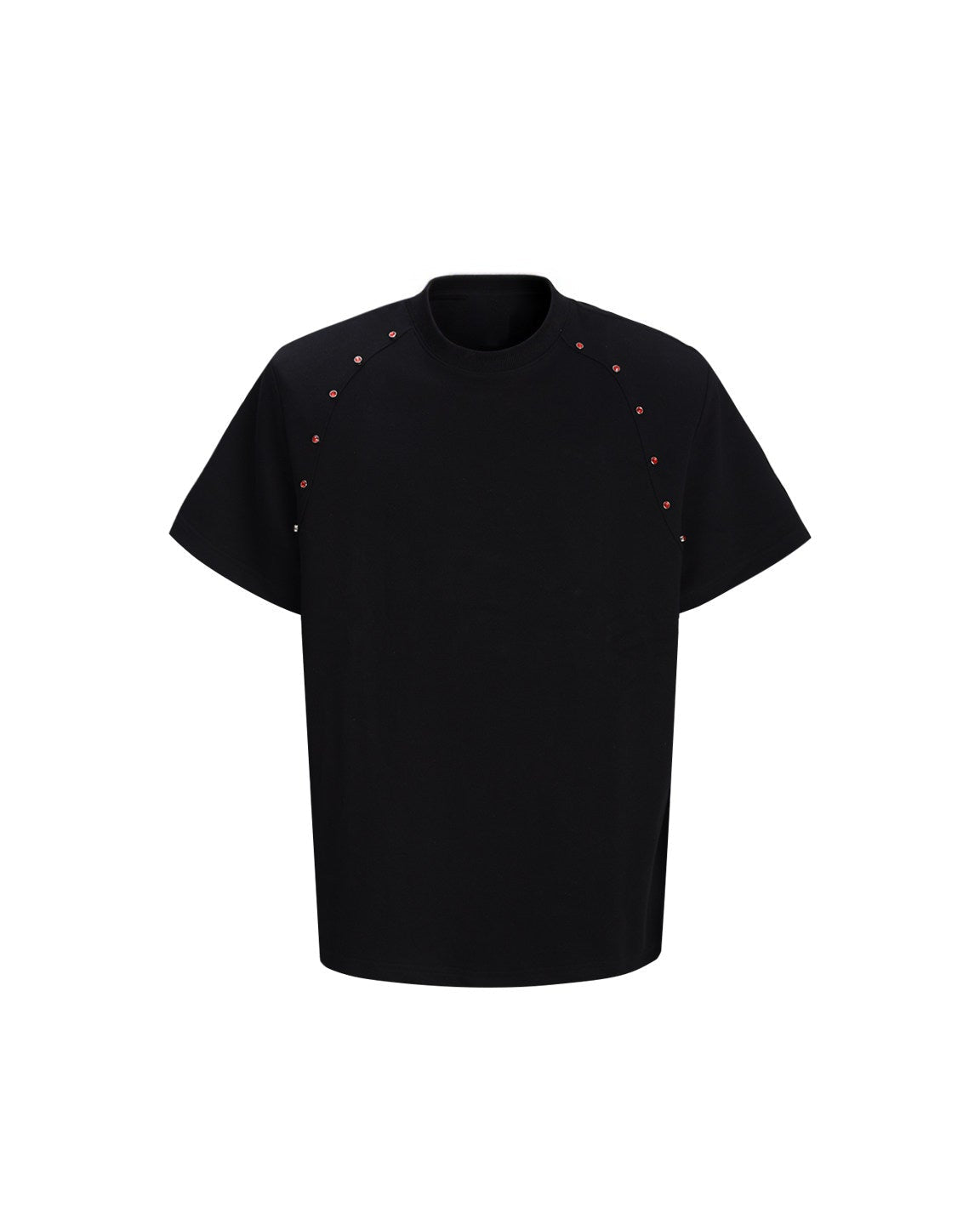 SHOULDER RHINESTONE DETAIL DECONSTRUCTED TEE
