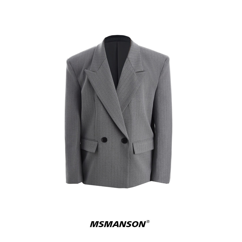 XCULTURE LUXURY STRIPED TAILORED BLAZER