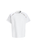 SHOULDER RHINESTONE DECONSTRUCTED SHORT SLEEVE TEE