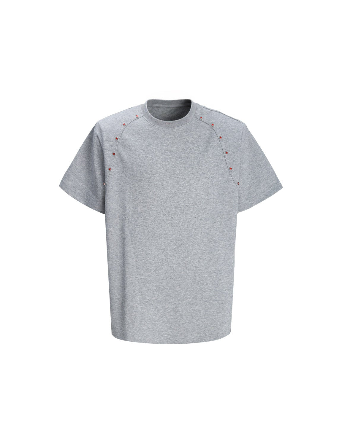 SHOULDER RHINESTONE DETAIL DECONSTRUCTED TEE