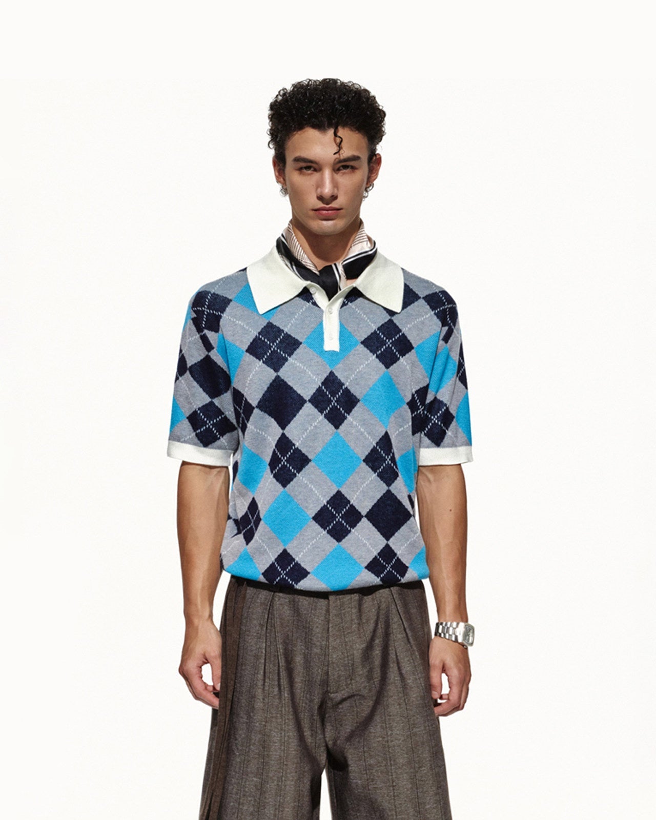 SCRIPT-X ARGYLE WOOL POLO