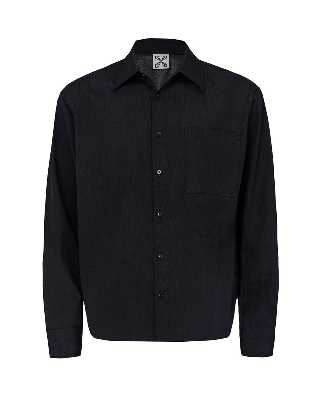 XEQUATION BLACK WHITE TEXTURED SHIRT