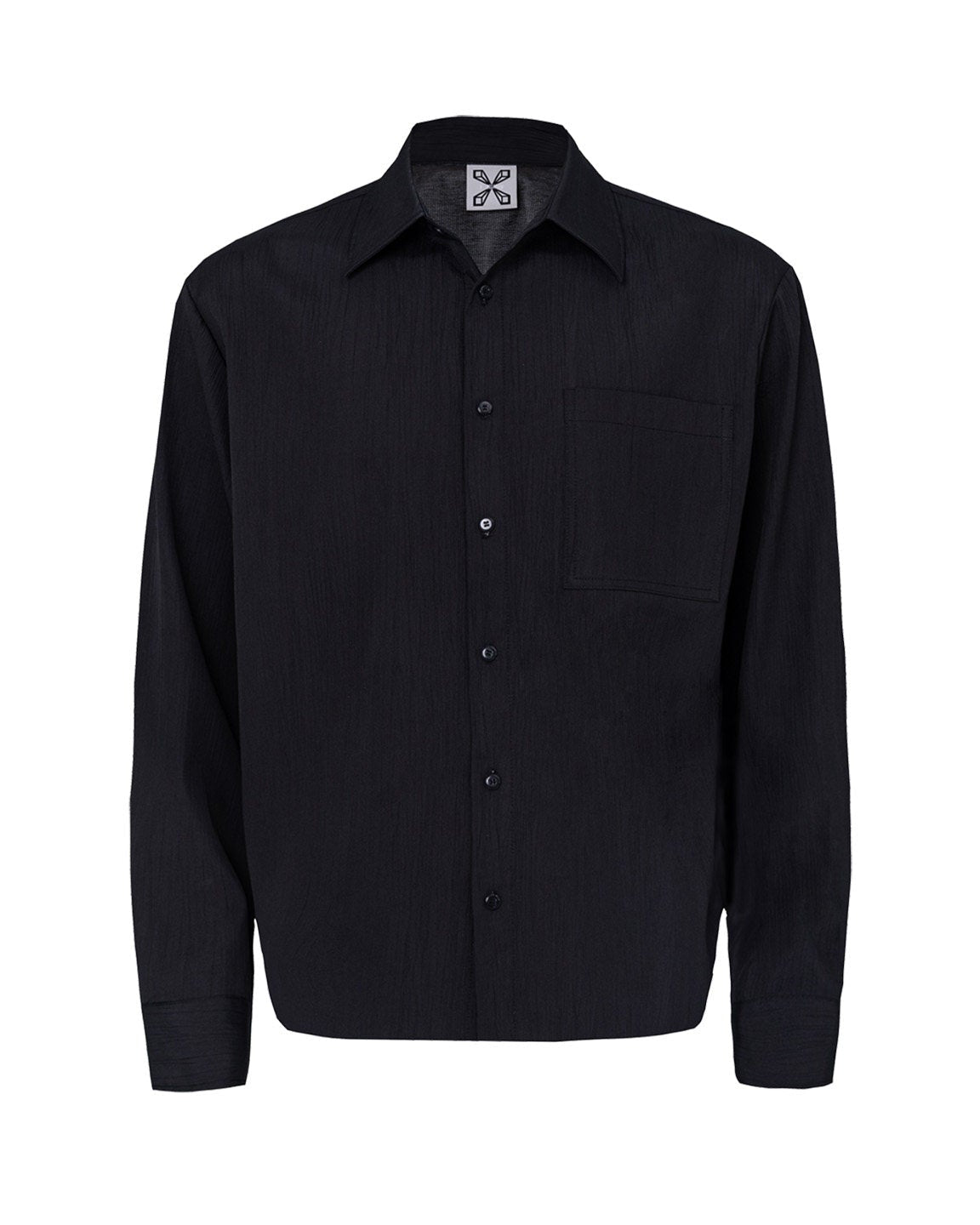 XEQUATION BLACK WHITE TEXTURED SHIRT