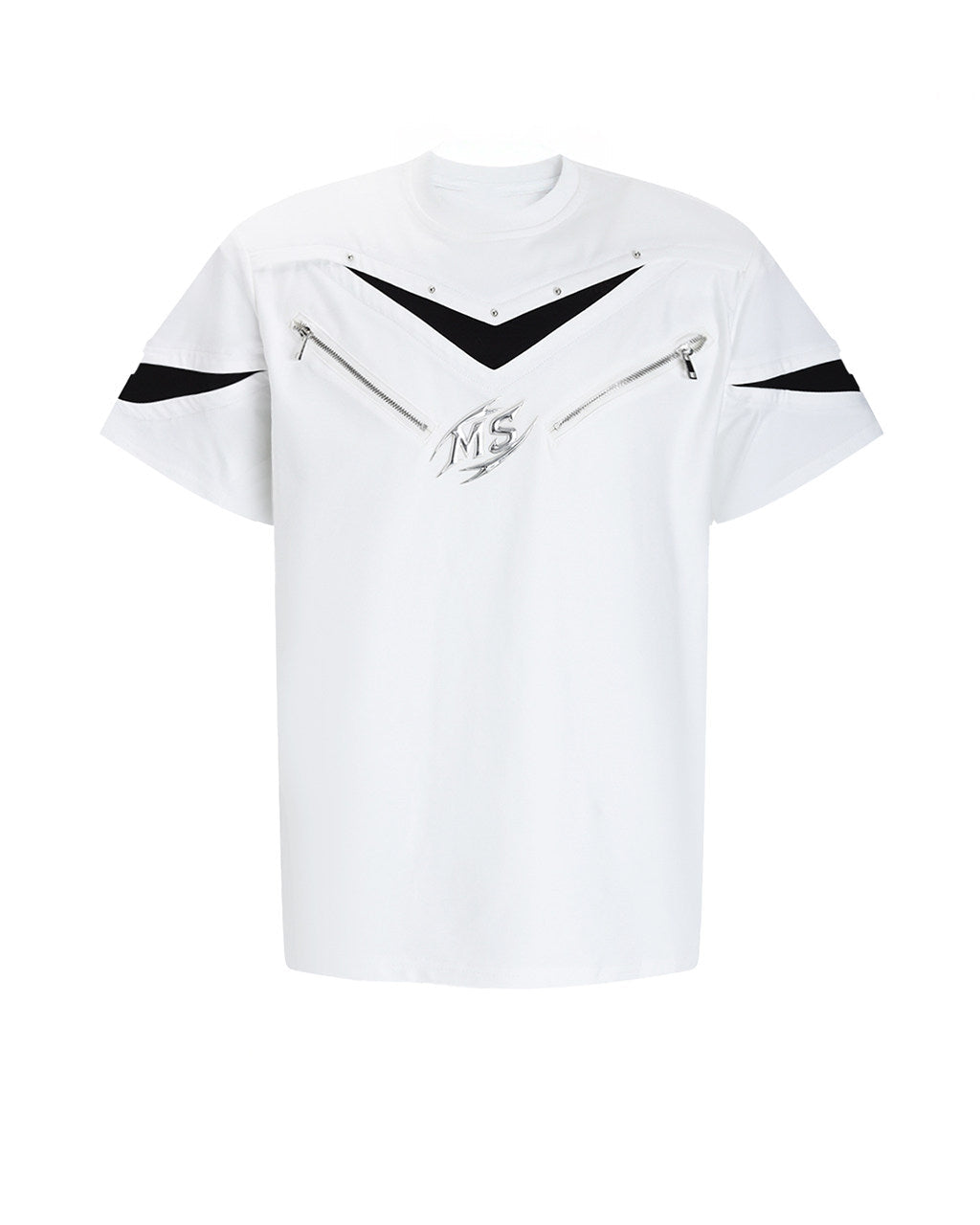 ZIP DETAIL DECONSTRUCTED LOGO GRAPHIC TEE