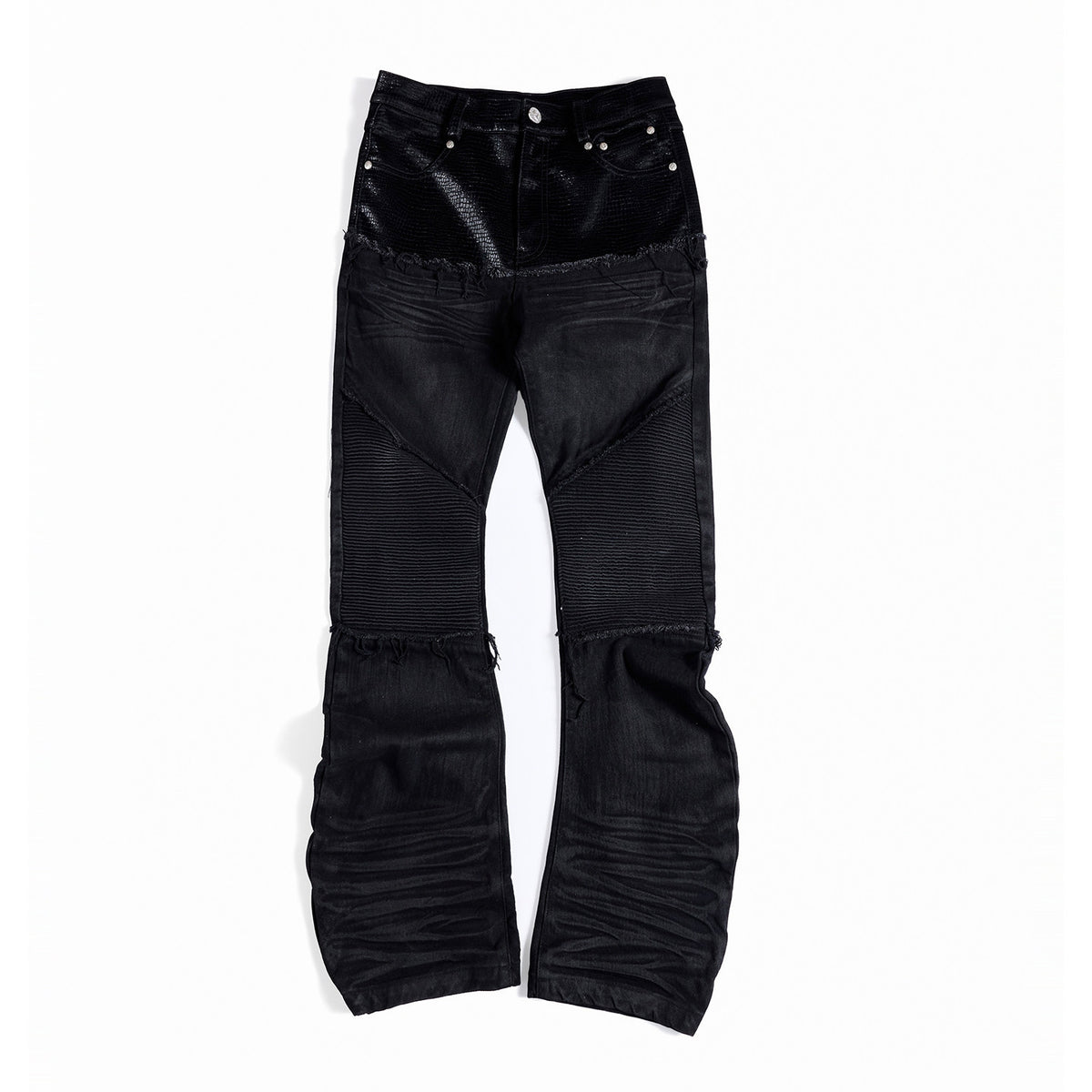 GHOSTLINE distressed stacked flare jeans