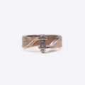 Machina X men's adjustable stainless steel and bronze ring with industrial screw design