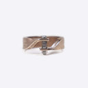 Machina X men's adjustable stainless steel and bronze ring with industrial screw design